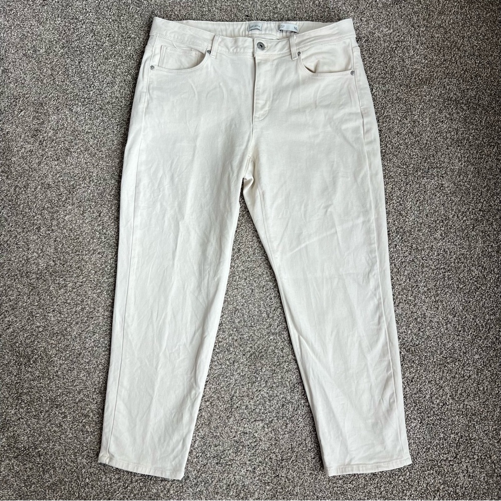 J.Jill Denim Cream High Rise Straight Leg Jeans, Size 16P